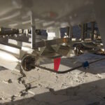 bottom of fully rehabbed bulk cryogenic vertical storage tank